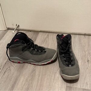 Gray and Black High-Top Sneakers